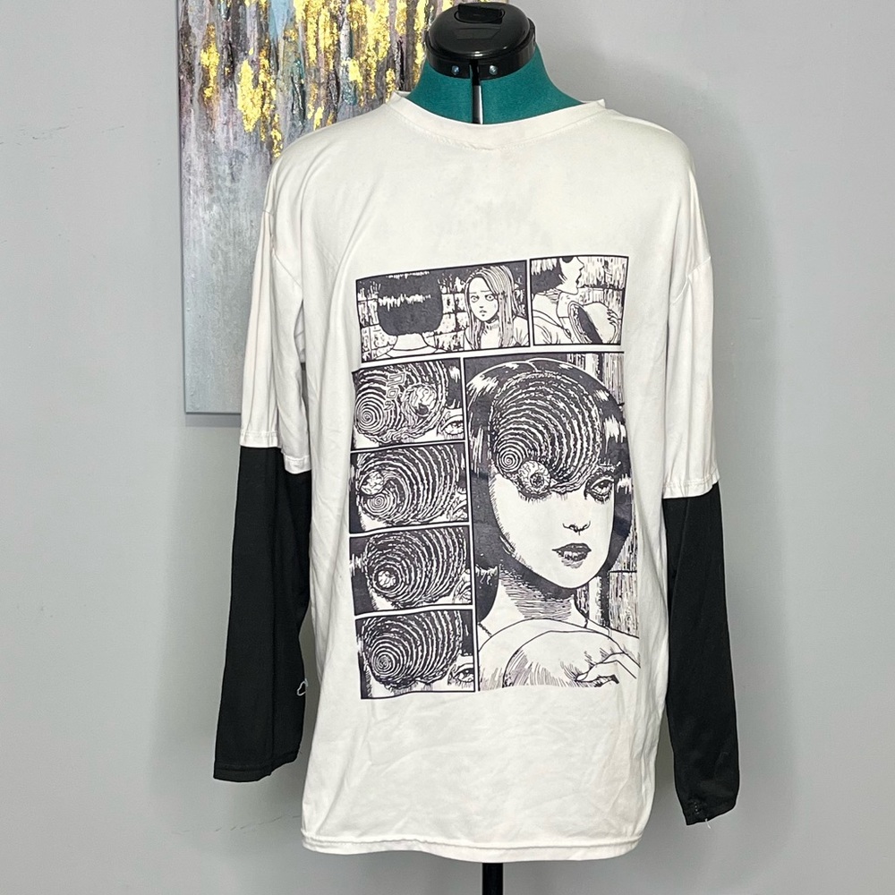 Junji Ito Uzumaki Streetwear Comic Manga Shirt